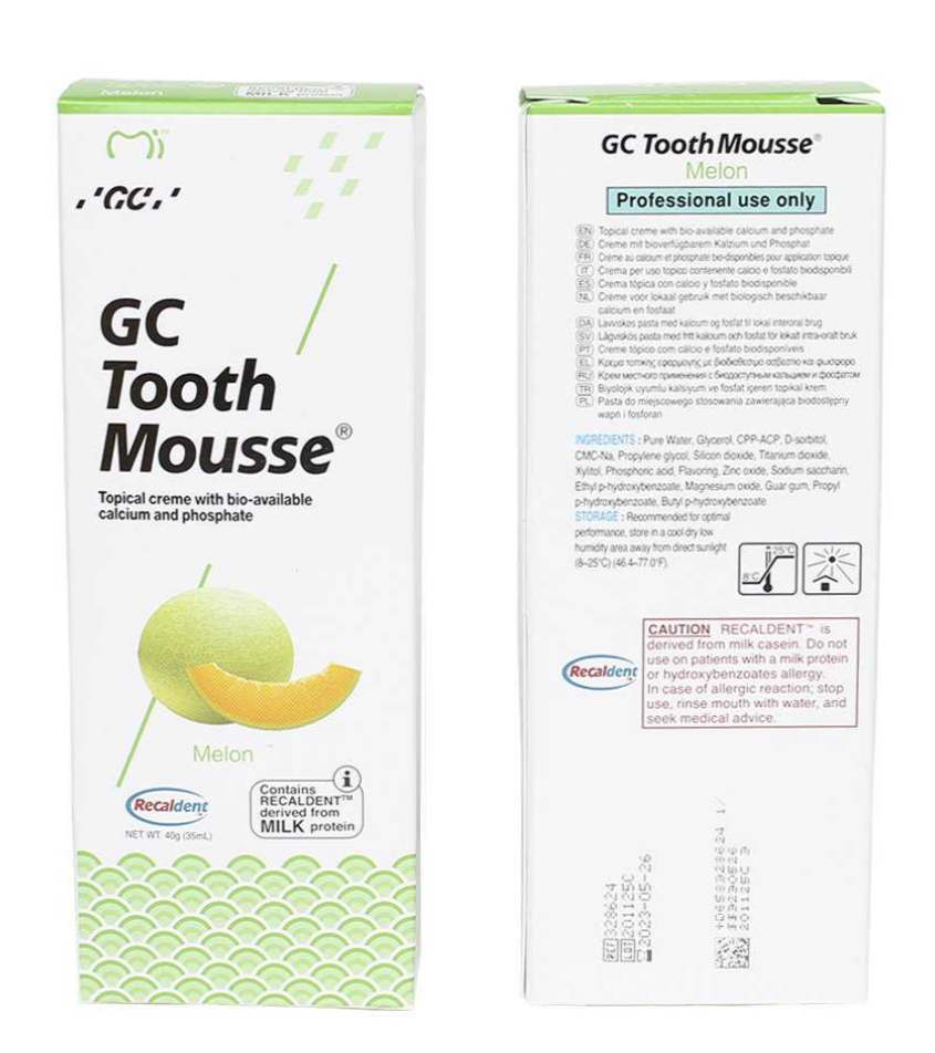 GC Tooth Mousse Зубной гель для восстановления и укрепления эмали, гель, дыня, 40 г, 1 шт.