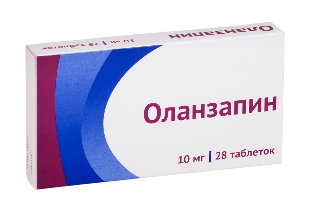 Оланзапин, 10 мг, таблетки, покрытые пленочной оболочкой, 28 шт .