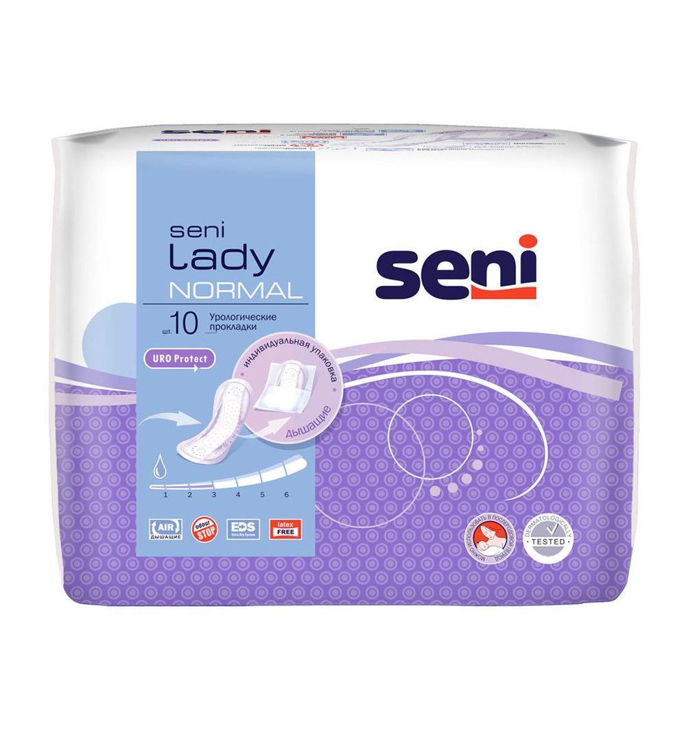 Seni Lady Normal прокладки урологические, 9 х 28 см, 3 капли, 10 шт.