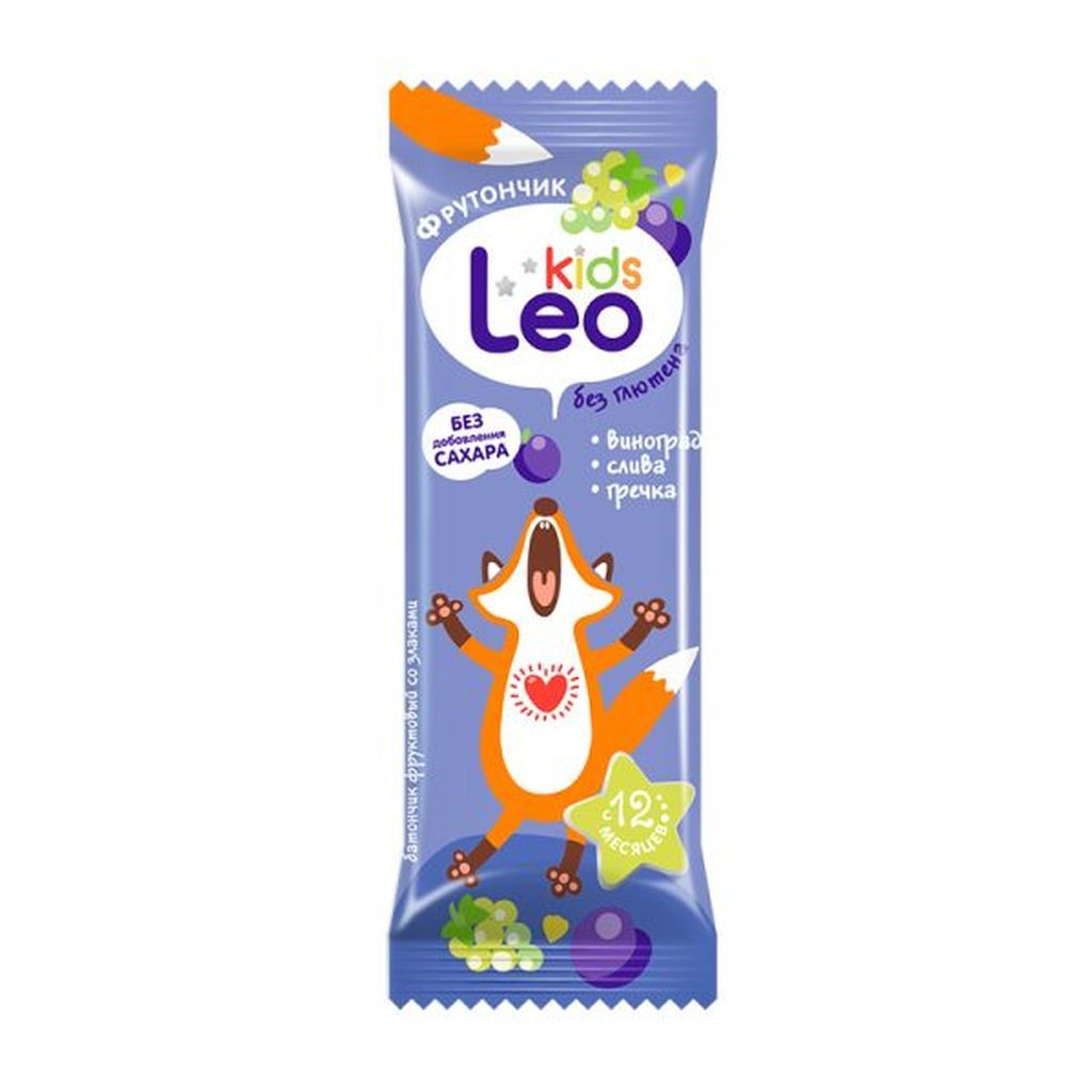 фото упаковки Леовит Leo Kids Фрутончик батончик фруктовый со злаками