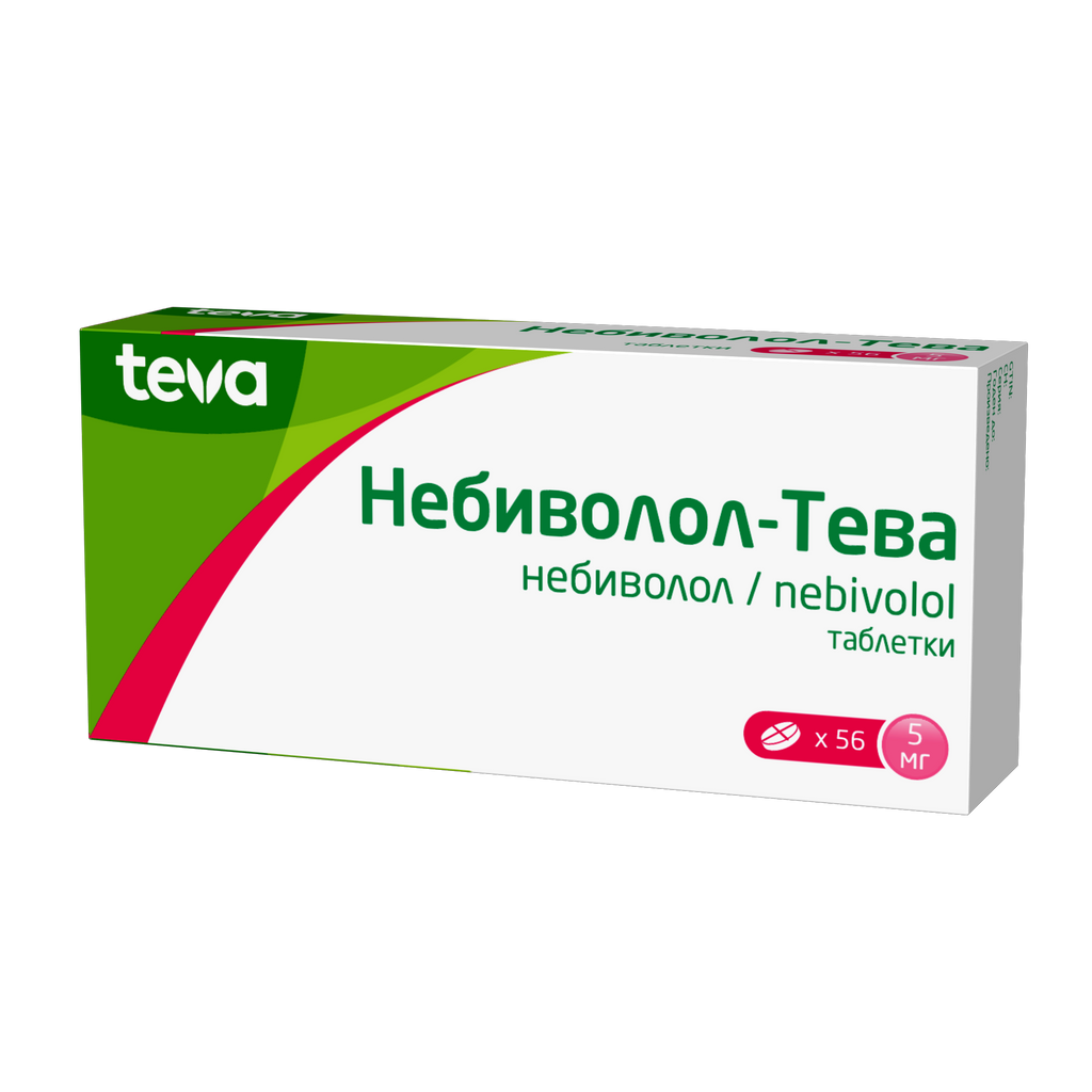 Небиволол-Тева, 5 мг, таблетки, 56 шт. купить по цене от 858 руб в Нижнем  Новгороде, заказать с доставкой в аптеку, инструкция по применению, отзывы,  аналоги, Actavis Group