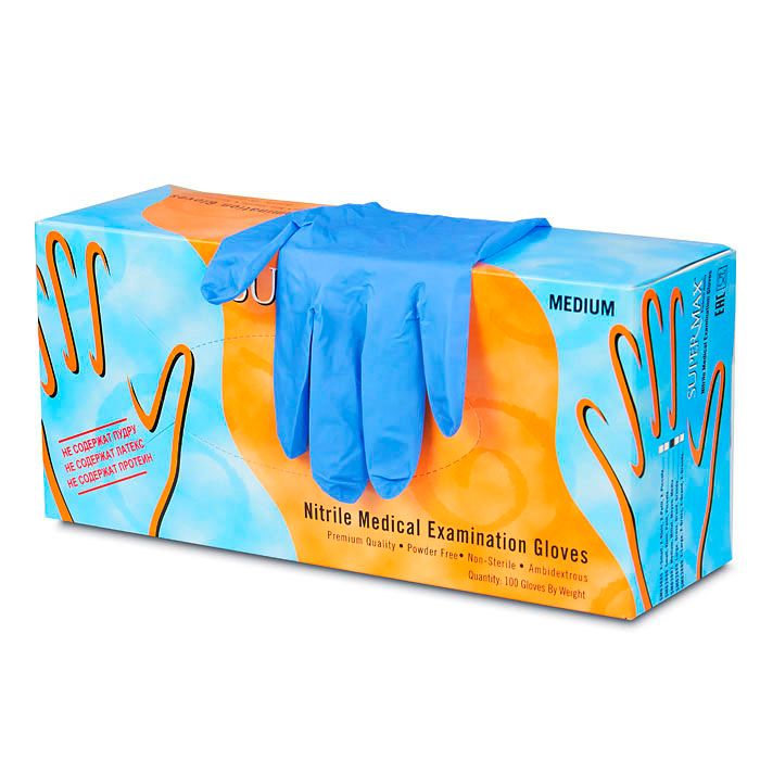 фото упаковки Супермакс перчатки смотровые нитриловые
