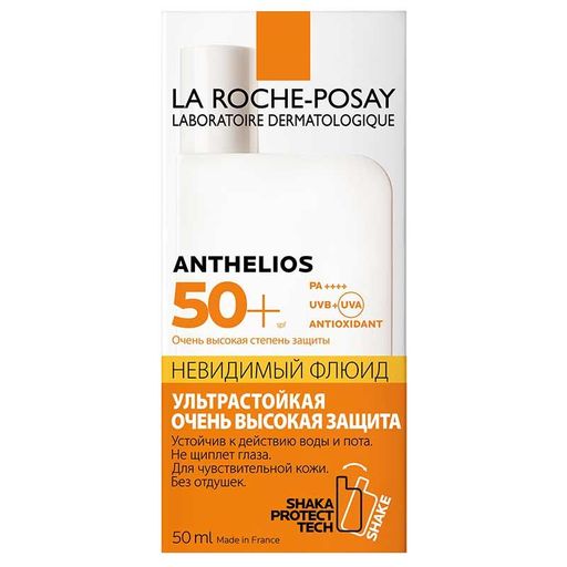 La Roche-Posay Anthelios SPF50+ флюид невидимый для лица, молочко для лица, 50 мл, 1 шт. цена