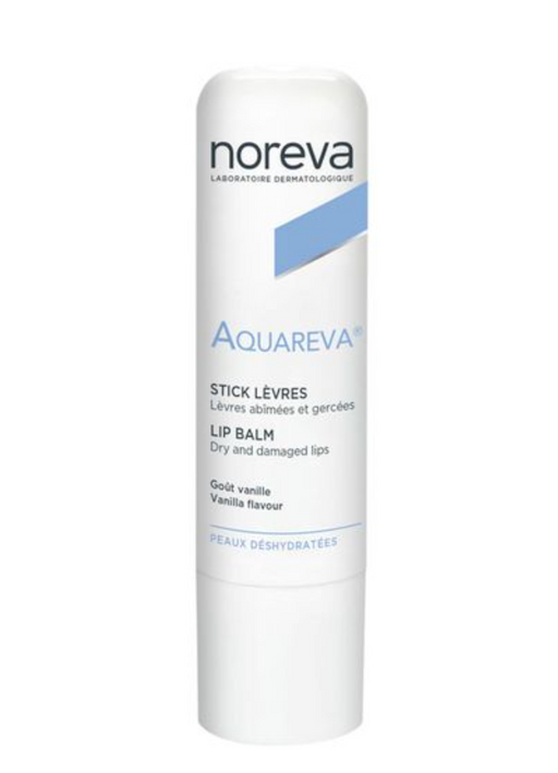 Noreva Aquareva Бальзам для сухих и поврежденных губ, бальзам для губ, с ароматом ванили, 4 г, 1 шт.
