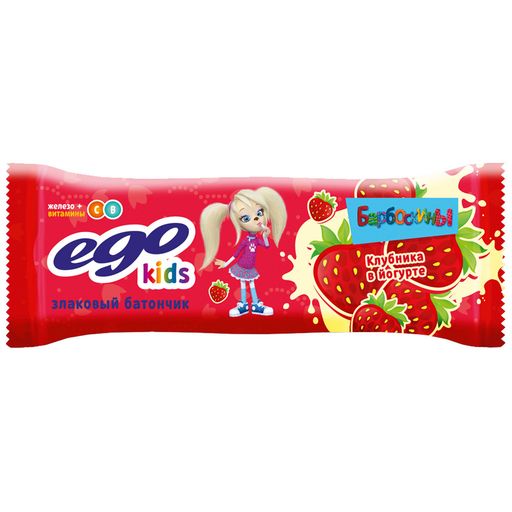 EGO Kids Батончик мюсли с клубникой в йогурте, 25 г, 1 шт. цена