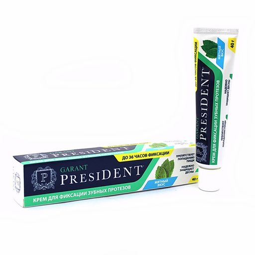 PresiDent Garant Крем для фиксации зубных протезов, с мятным вкусом, 40 г, 1 шт. цена