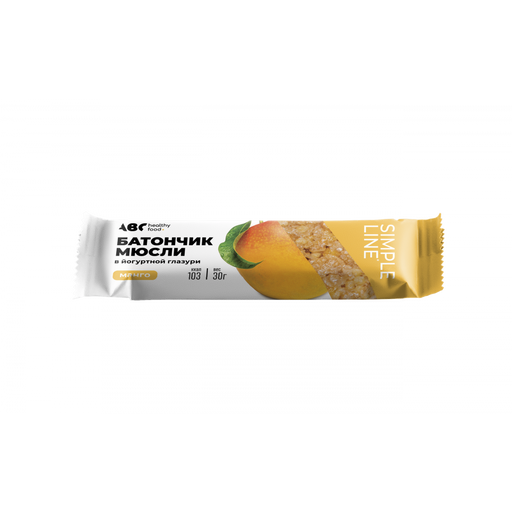 АВС Хэлси Фуд Батончик-мюсли манго в йогуртовой глазури, 30 г, 1 шт.