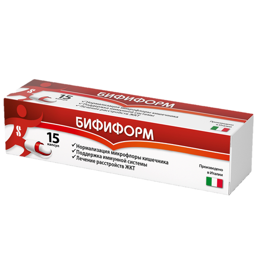 Бифиформ, капсулы кишечнорастворимые, 15 шт.