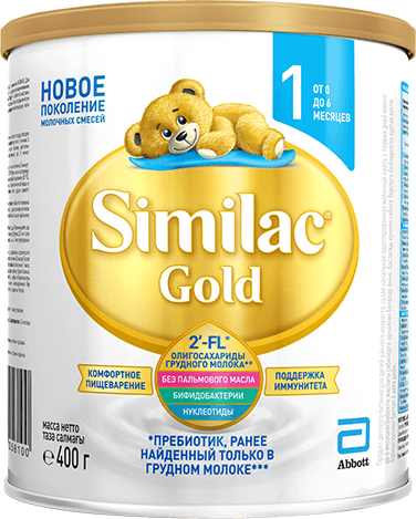 Similac Gold 1, для детей с рождения, смесь молочная сухая, 400 г, 1 шт. цена