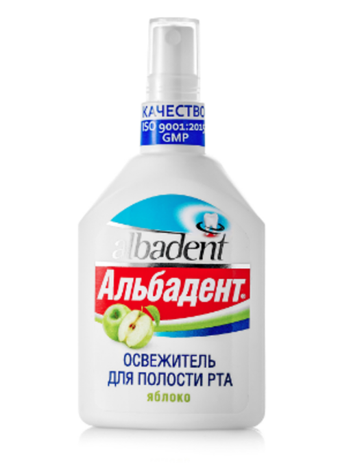 Альбадент Яблоко Освежитель для полости рта, раствор для обработки полости рта, 35 мл, 1 шт.