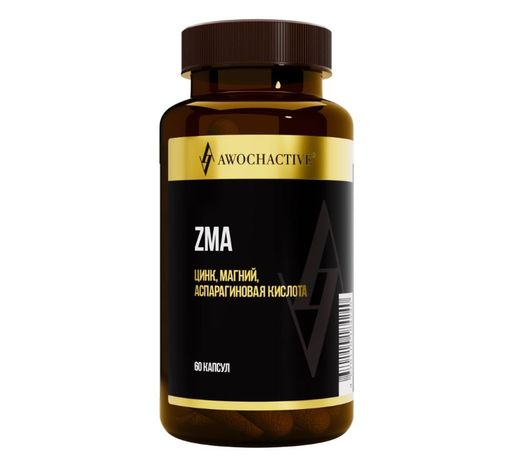 Awochactive ZMA цинк + магний + аспарагиновая кислота, капсулы, 60 шт.
