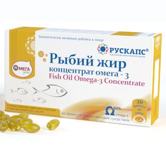 Рыбий жир Концентрат Омега-3 ОмегаДети, 500 мг, капсулы, 30 шт.
