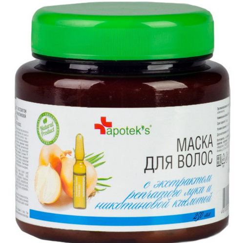 Apotek's Маска для волос, маска, с экстрактом репчатого лука и никотиновой кислотой, 250 мл, 1 шт.