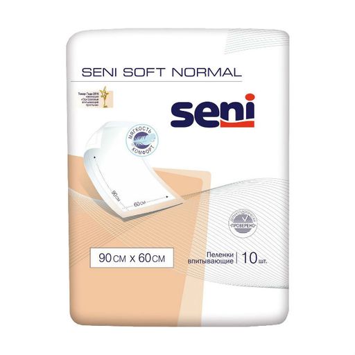 Пеленки впитывающие Seni Soft Normal, 60х90, 10 шт. цена