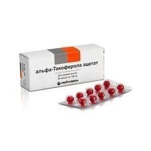 альфа-Токоферола ацетат, 100 мг, капсулы, 30 шт. цена