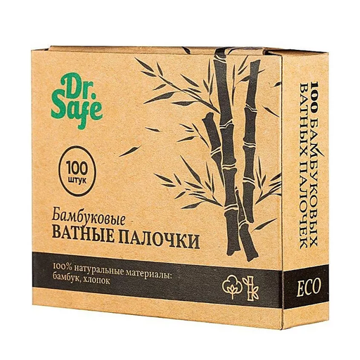Dr. Safe Ватные палочки бамбуковые, 100 шт.