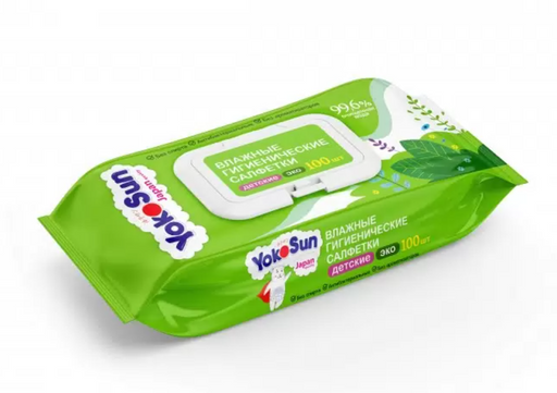 Yokosun Салфетки детские влажные гигиенические Eco, салфетки влажные, 100 шт.