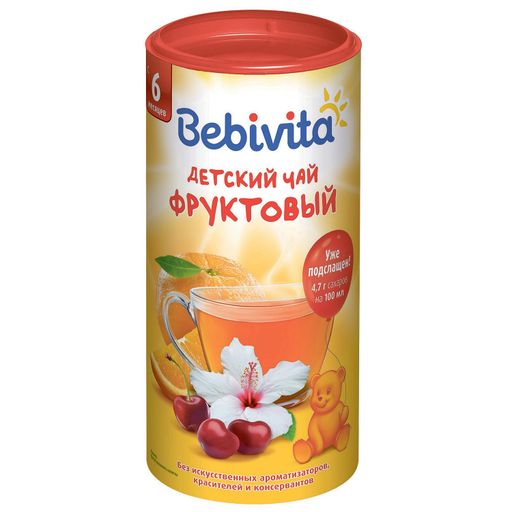 Bebivita Чай гранулированный, для детей с 6 месяцев, фруктовый, 200 г, 1 шт. цена