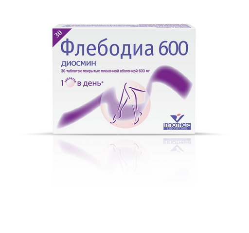 Флебодиа 600, 600 мг, таблетки, покрытые пленочной оболочкой, 30 шт. цена