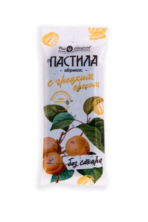Nut Vinograd Пастила из абрикоса с грецким орехом, с грецким орехом, 50 г, 1 шт.